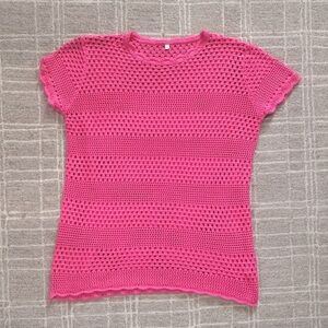 AMAZON • Pink Crochet Swim Coverup Dress